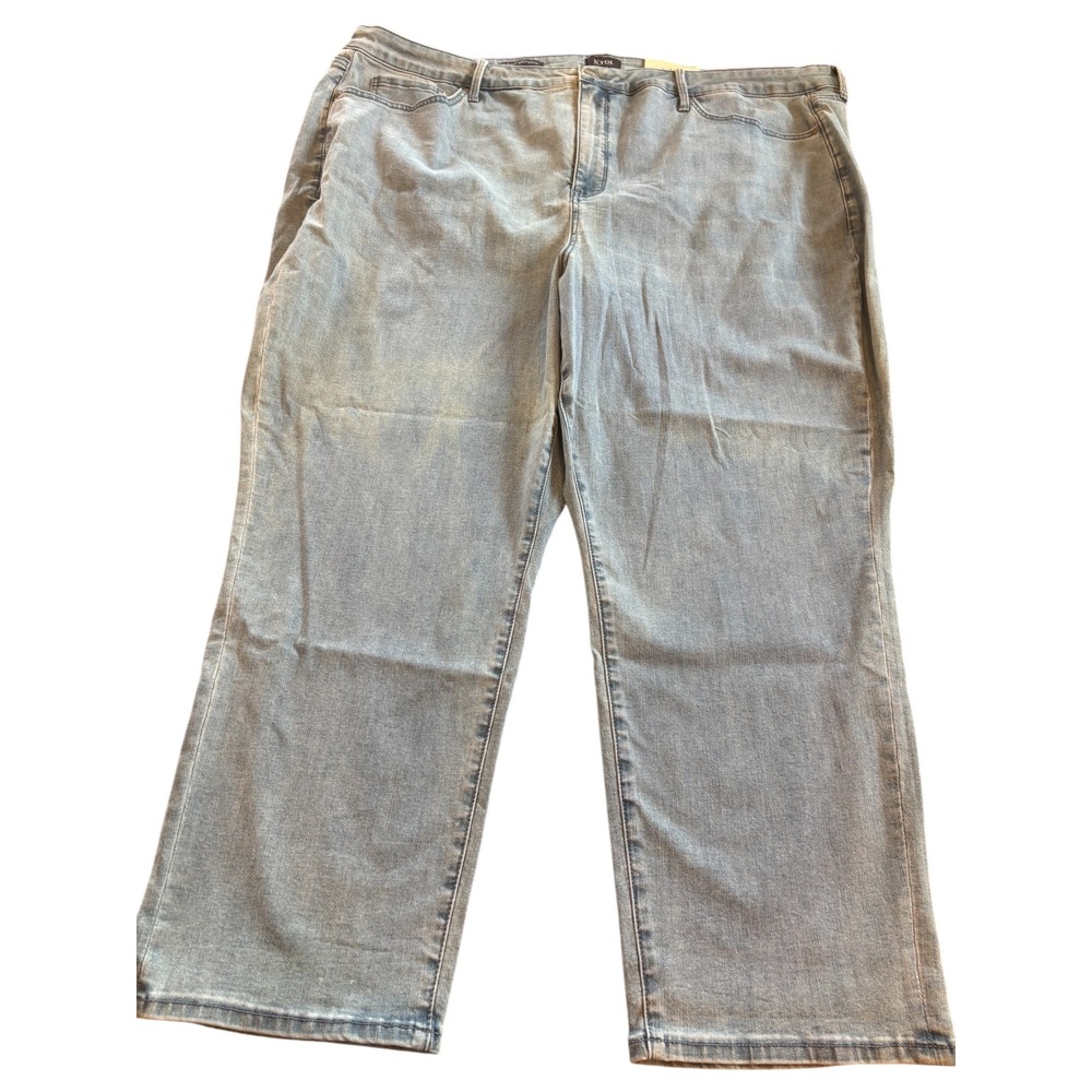 NYDJ Margot Girlfriend Jeans 24WP Plus Light Wash Cool Embrace Lift Tuck